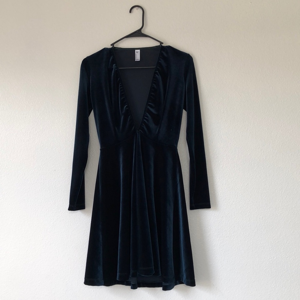 American Apparel Velvet plunge dress